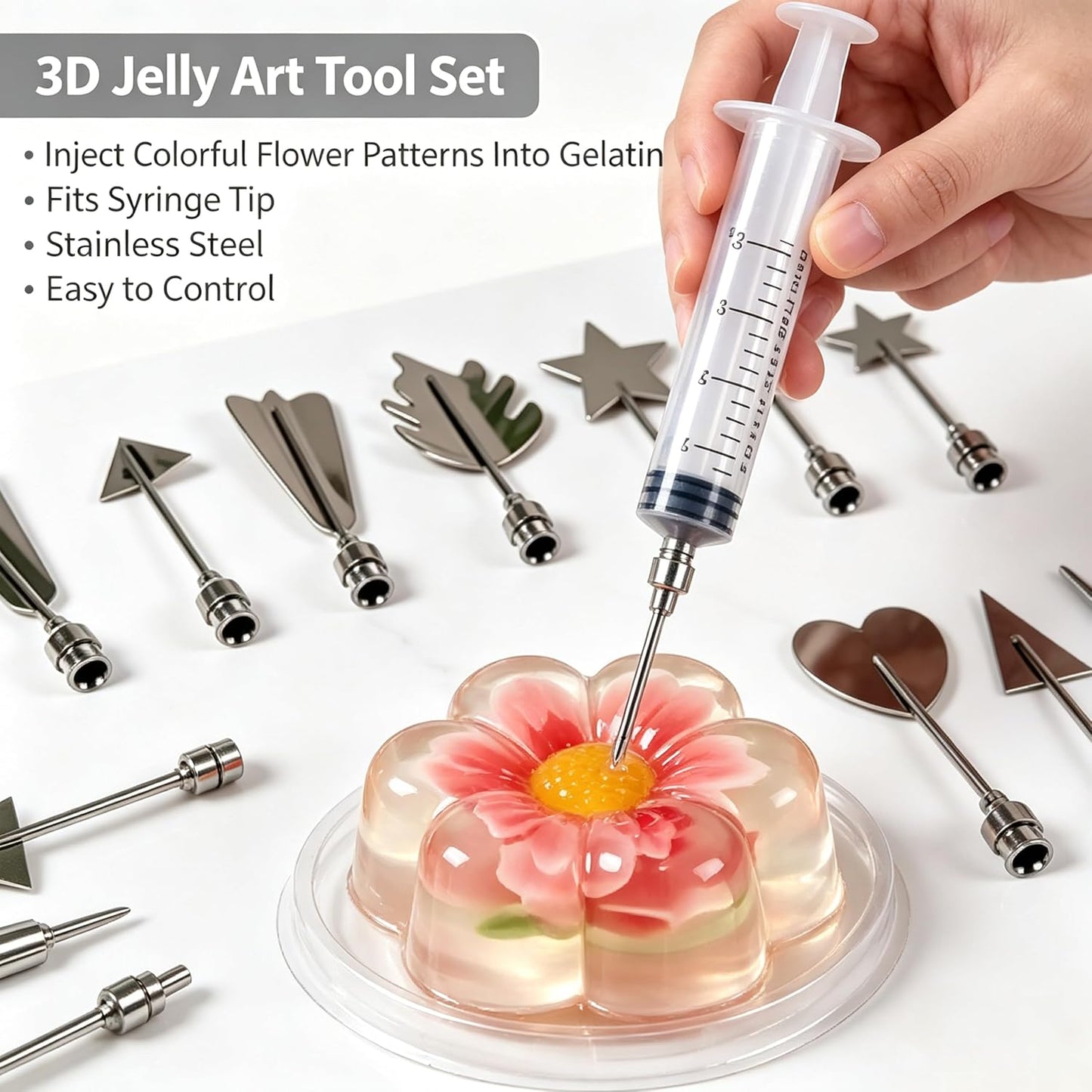 11 PCS 3D Gelatin Jelly Tools for Cake Decoration, Jelly Cake Making