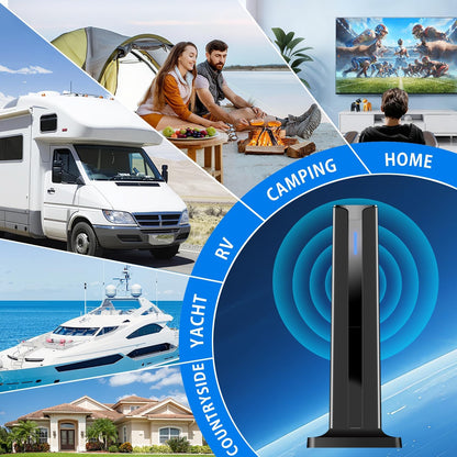 TV Antenna Indoor/Outdoor Long-Range HD Signal Amplifier Newly Upgraded for Stable Signal