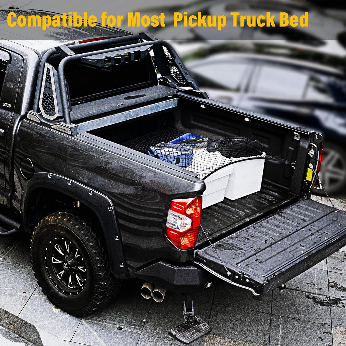 Highly Elastic Cargo Net, Simple Truck Bed Cargo Mesh Organizer