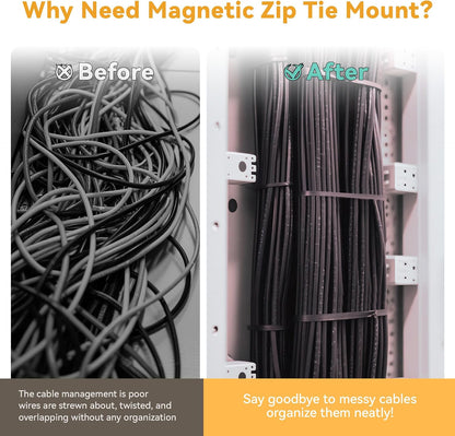 8Pcs Magnetic Zip Tie Mount Base Multipurpose Strong Magnetic Zip Tie Holder