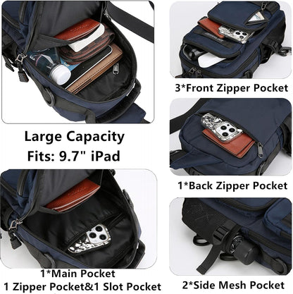 Crossbody Sling Backpack Sling Bag for Men Travel Hiking Chest Bag Daypack