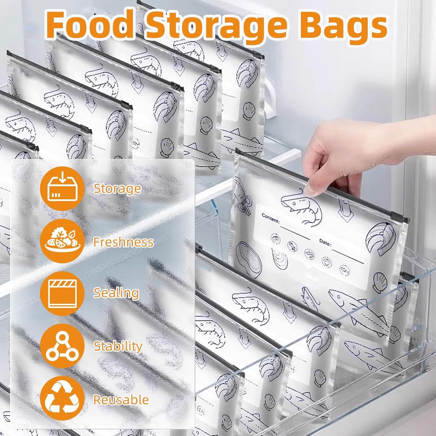 10PCS Reusable Aluminum Foil Sealable Storage Bags