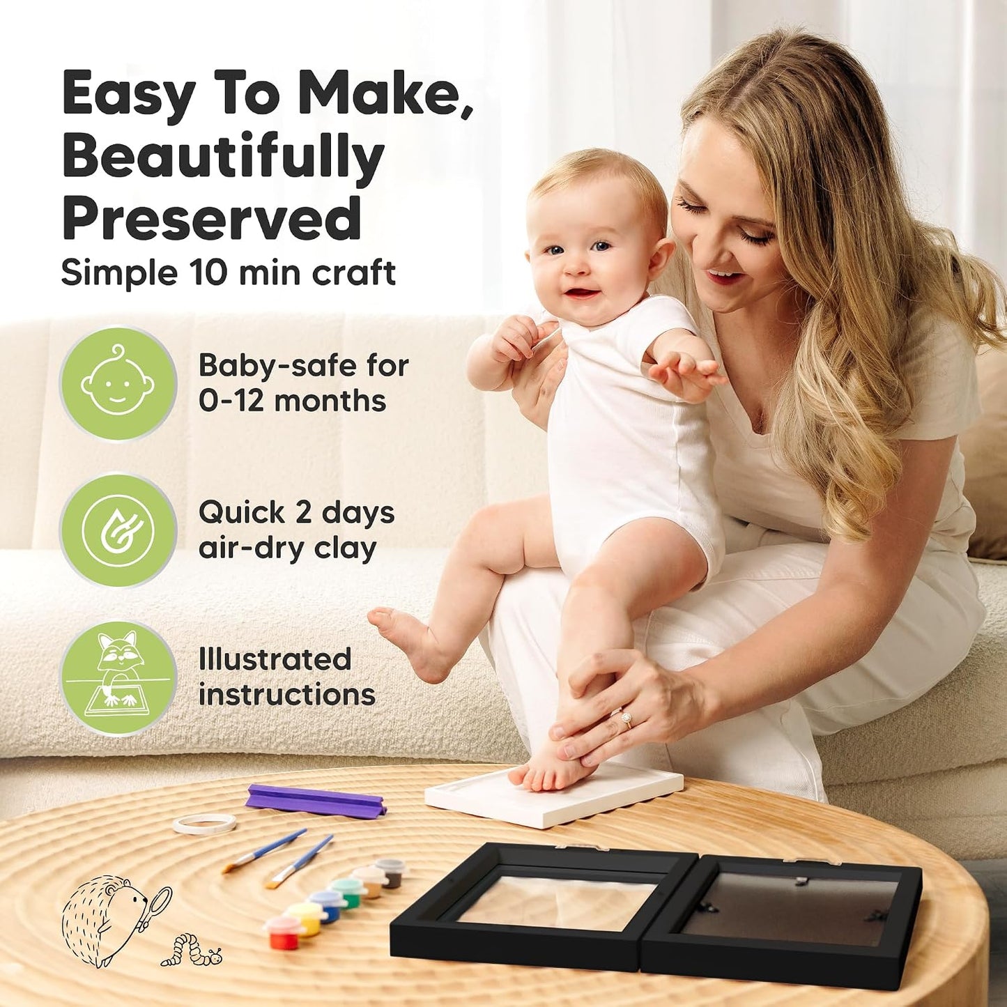 Paw Print Kit for Dogs & Cats, Inkless Pet Paw & Nose Print
