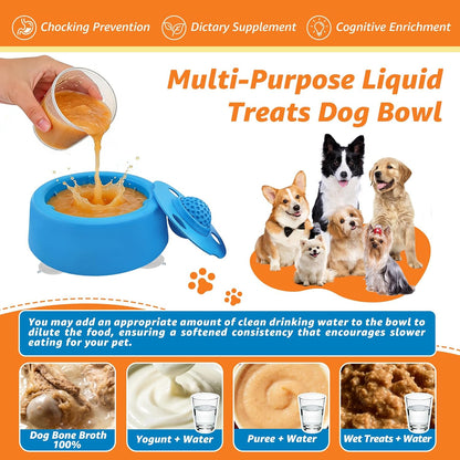 Dog Licking Bowl with Rolling Ball Anti-Slip Lick Bowl for Dogs & Cats Slow Feeder