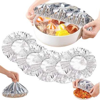 50 Pcs Reusable Aluminum Foil Food Covers Thermal Insulation