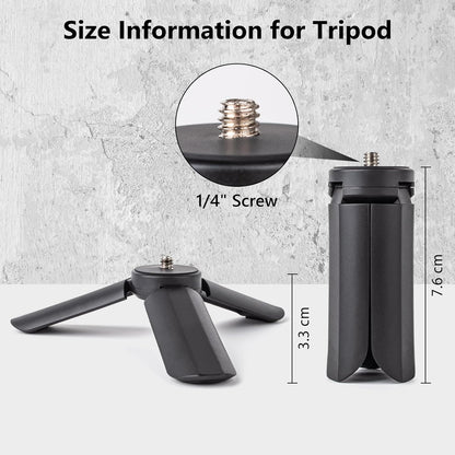 Compact Mini Tabletop Tripod/Hand Grip with 1/4" Screw and Folding Feet