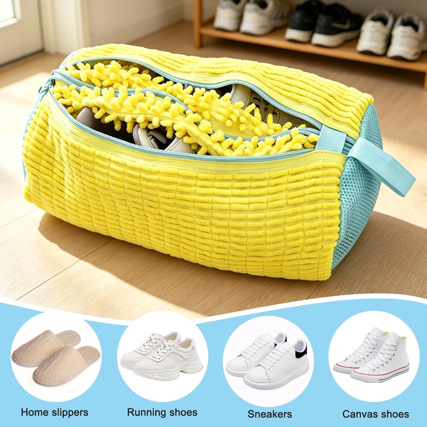 Shoe Washing Machine Bag for Sneakers and Shoes, Laundry Shoe Bag with Washer and Dryer