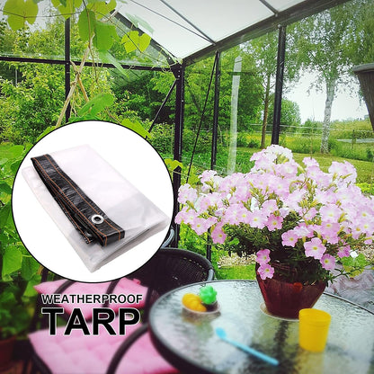 Clear Waterproof Cover Tarp 6.5 x 6.5ft Plastic Tarps Heavy Duty