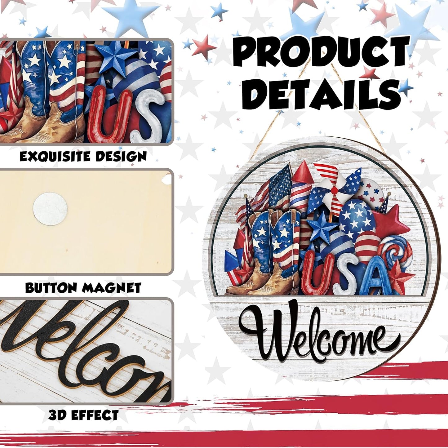 Magnetic Interchangeable Welcome Sign Details