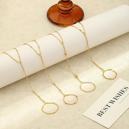 4 Pcs/set Hand Chain Bracelets for Women, Dainty Ring Bracelet Hand Chain