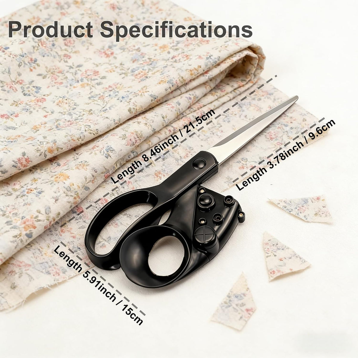 Professional Laser Guided Scissors for Fabric & Paper – Heavy Duty Laser Guide Cutting Tool
