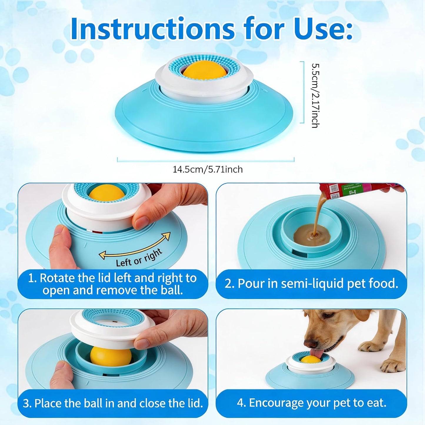 Dog Lick Toy, Slow Feeder & Anxiety Relief Licking Mat for Dogs and Cats, Non-Slip Suction Cup
