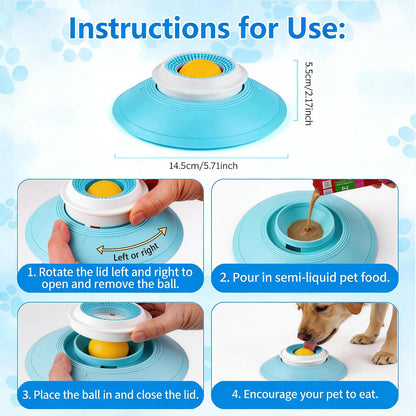 Dog Lick Toy, Slow Feeder & Anxiety Relief Licking Mat for Dogs and Cats, Non-Slip Suction Cup