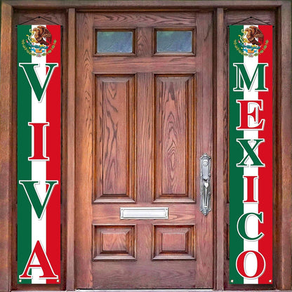Viva Mexico Front Door Banner Mexican Independence Day Decoration September 16th