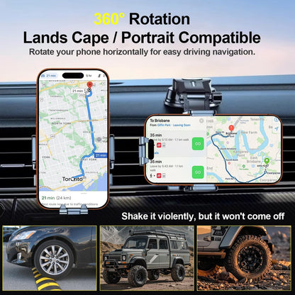 Universal Car Phone Mount, Supports 360-Degree Rotation — ABS Plastic, Strong Suction