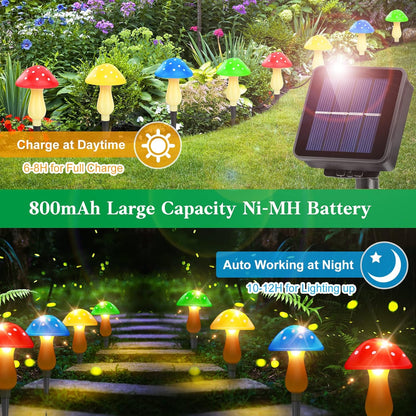 Outdoor Waterproof Solar-powered Mushroom-shaped Light for Courtyard Decoration
