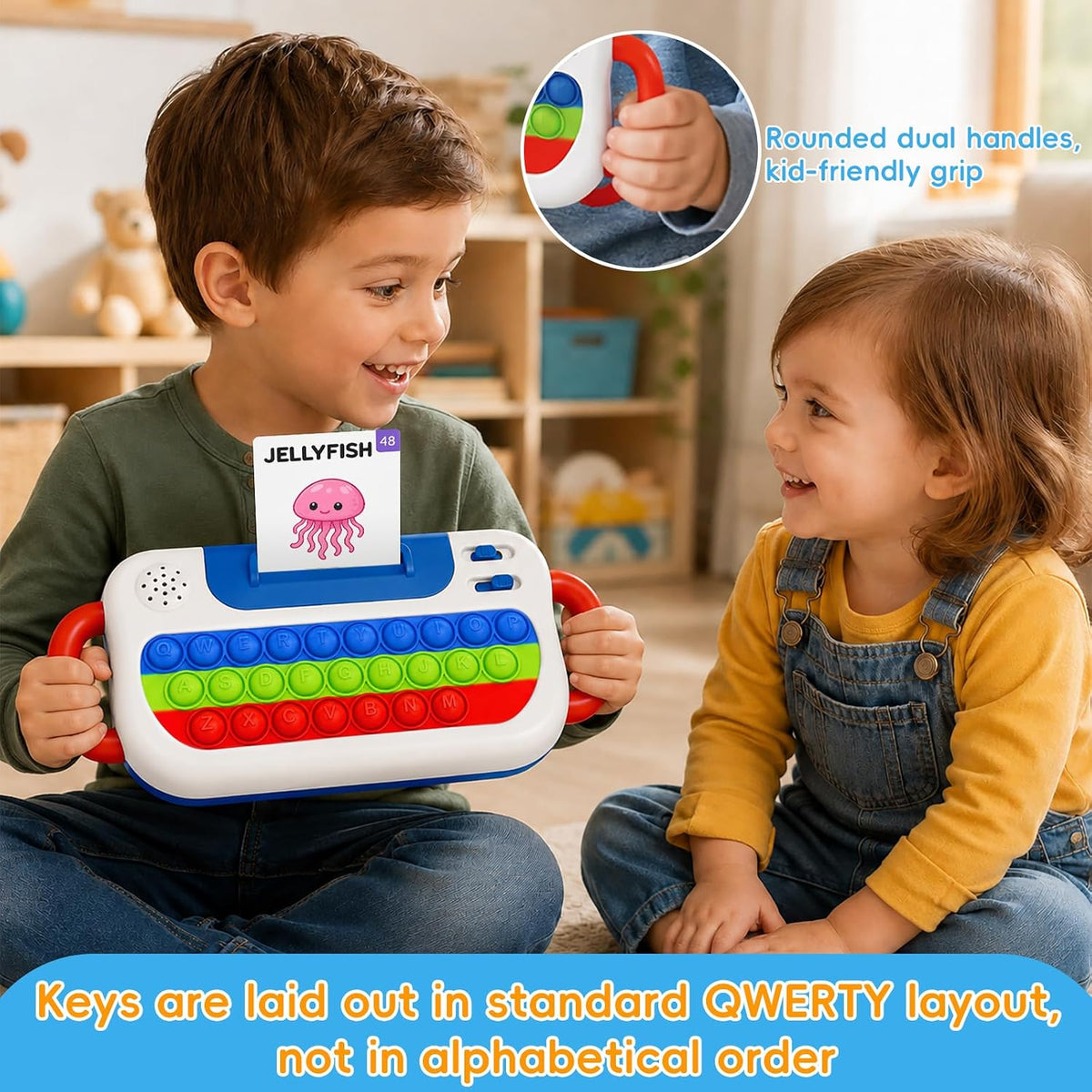 Talking Flash Cards Interactive Educational Toys Keyboard Learning Toy for Kids