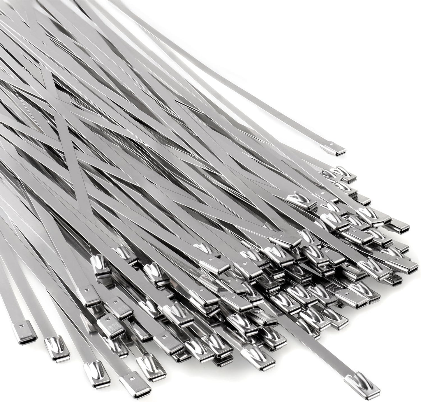 50 Pcs Metal Zip Ties Heavy Duty 11.8 Inch 304 Stainless Steel Cable Tie