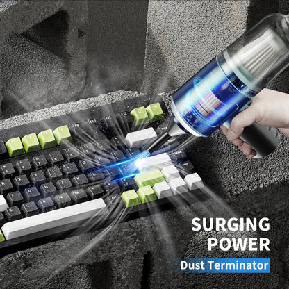 3-in-1 Compressed Air Duster, Keyboard Vacuum Cleaner, 12000PA Cordless Handheld Mini Vacuum