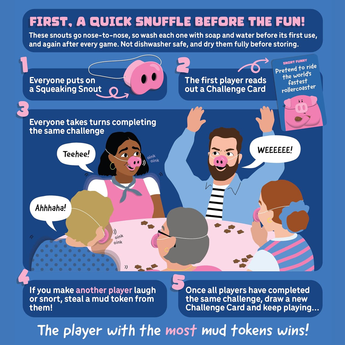 Snort Funny – The Oinkcredible You Laugh You Lose Party Game | Family Games for Kids and Adults