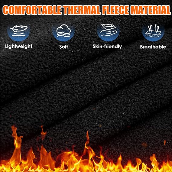 3Piece Plain Winter Warm Sports Gear Set - Windproof Full Face Ski Mask Sports & Outdoor Hats, Hooded Jacket, Gloves