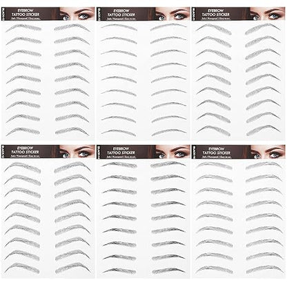 6 Sheets  Realistic Waterproof Eyebrow Tattoo Stickers 42Pairs