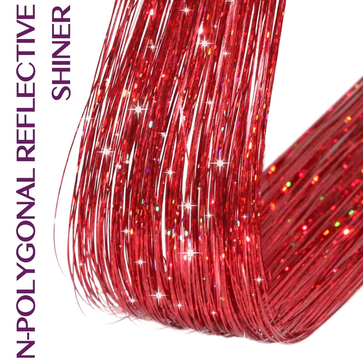 One-Piece Colored, Shimmering Lurex & Laser-Effect Highlight Hairpiece 3s Wear and Go for Party Daily Travel Birthday