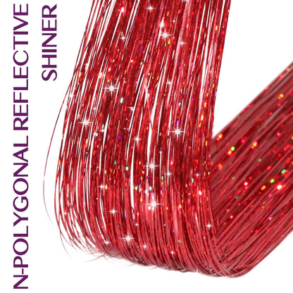 One-Piece Colored, Shimmering Lurex & Laser-Effect Highlight Hairpiece 3s Wear and Go for Party Daily Travel Birthday
