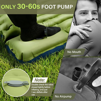 Camping Sleeping Pad, Ultralight Camping Mat with Pillow
