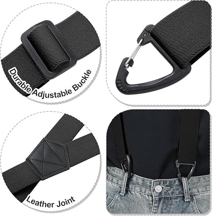 X Black Suspenders, Suspenders for Men, Adjustable Heavy Duty Suspender with 4 Snap Loop