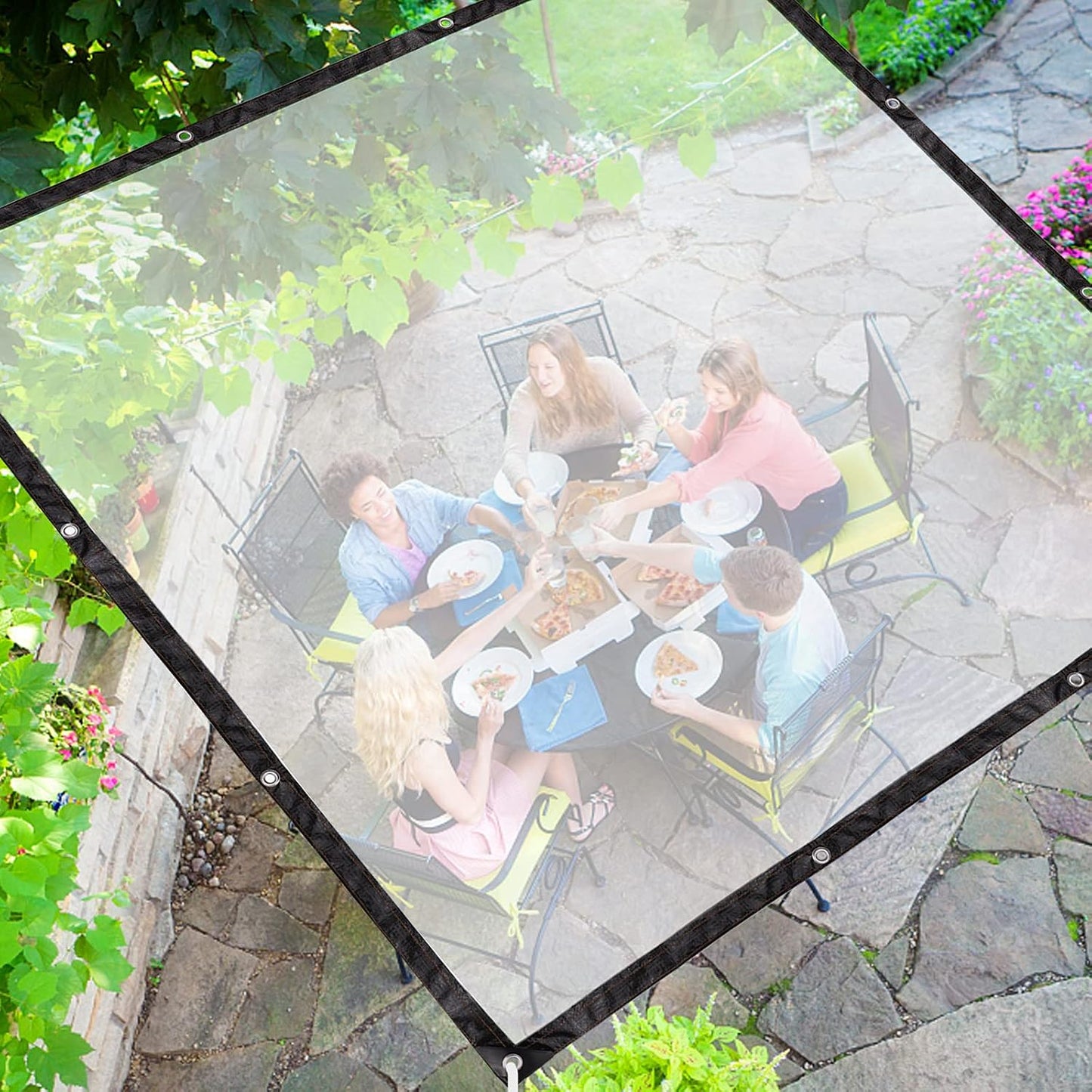 Clear Waterproof Cover Tarp 6.5 x 6.5ft Plastic Tarps Heavy Duty