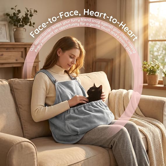 Cat Holding Apron with Leg Holes, Hair Resistant Pet Cuddling Sling