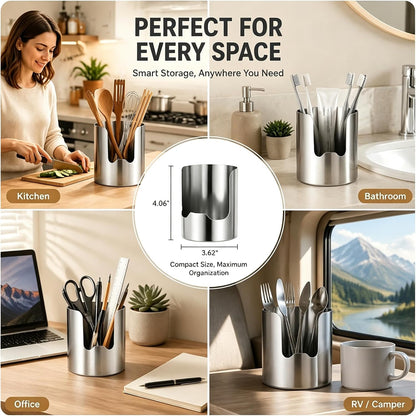 Multi-Functional Kitchen Utensil Holder,Thickened Stainless Steel Countertop Organizer