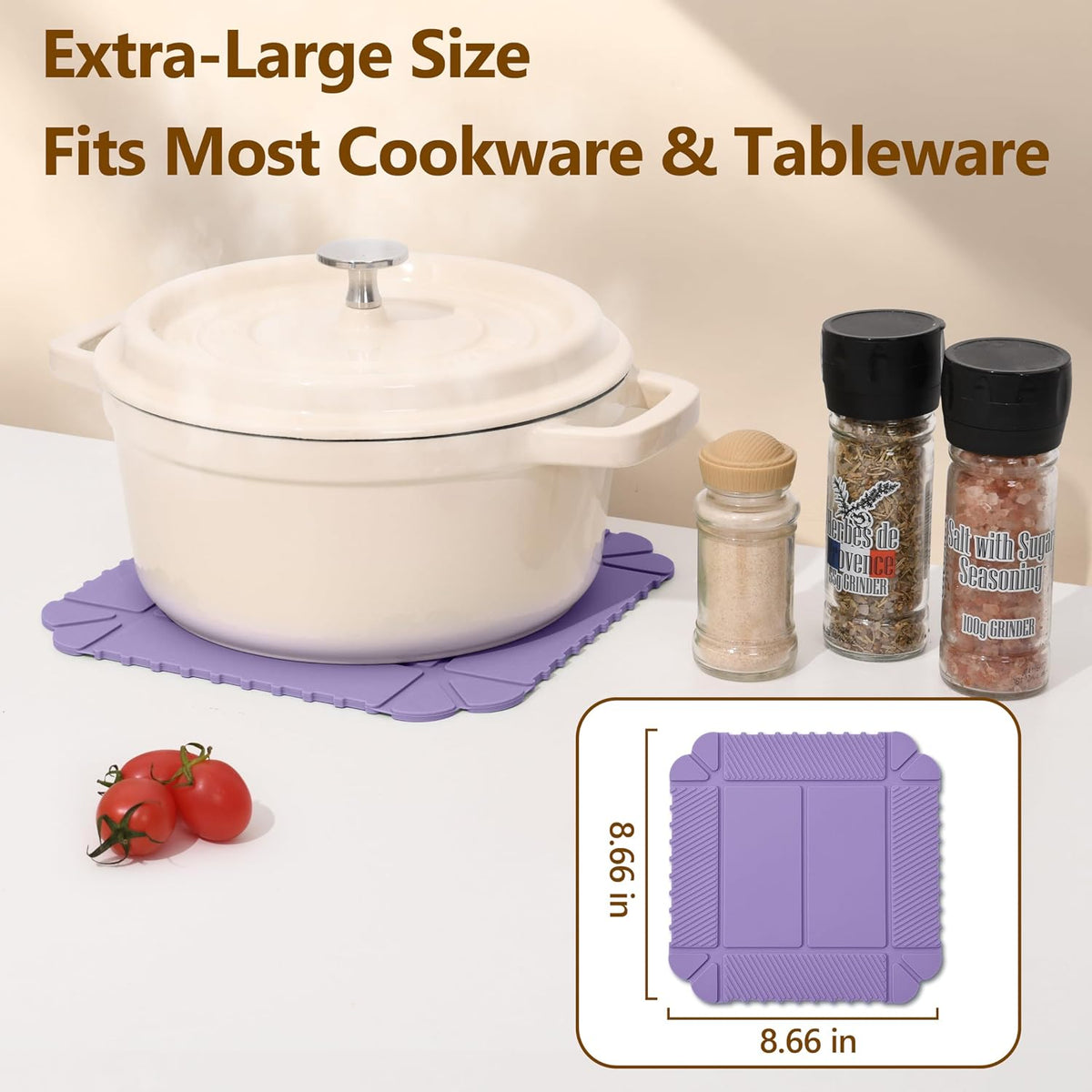 2-in-1 Magnetic Silicone Mat & Foldable Serving Tray, Non-Slip Heat Resistant Waterproof Food Grade