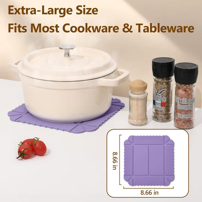 2-in-1 Magnetic Silicone Mat & Foldable Serving Tray, Non-Slip Heat Resistant Waterproof Food Grade