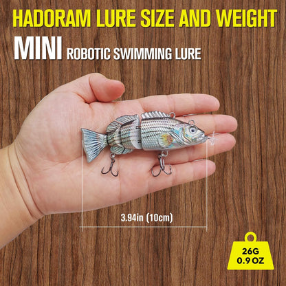 Robotic Swimming Lure 3.9” Electronic Lures USB Rechargeable LED Light