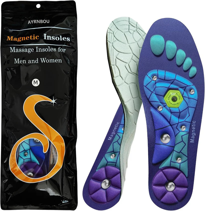 A Pair Magnetic Acupressure Insoles Orthopedic Insoles，Relieve Tired can be Used