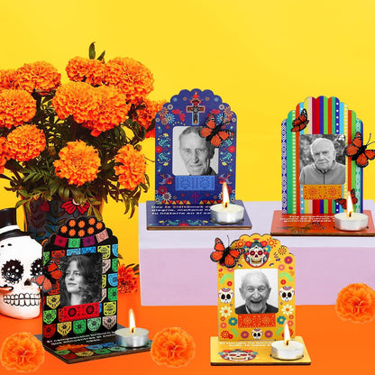5Pcs Dia De Los Muertos Decorations Picture Frames Kit-Day of the Dead Ofrenda Altar