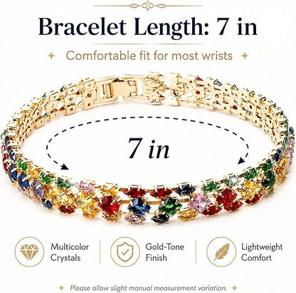 Women's Tennis Bracelet, Heart-Shaped Diamond Cuban Chain