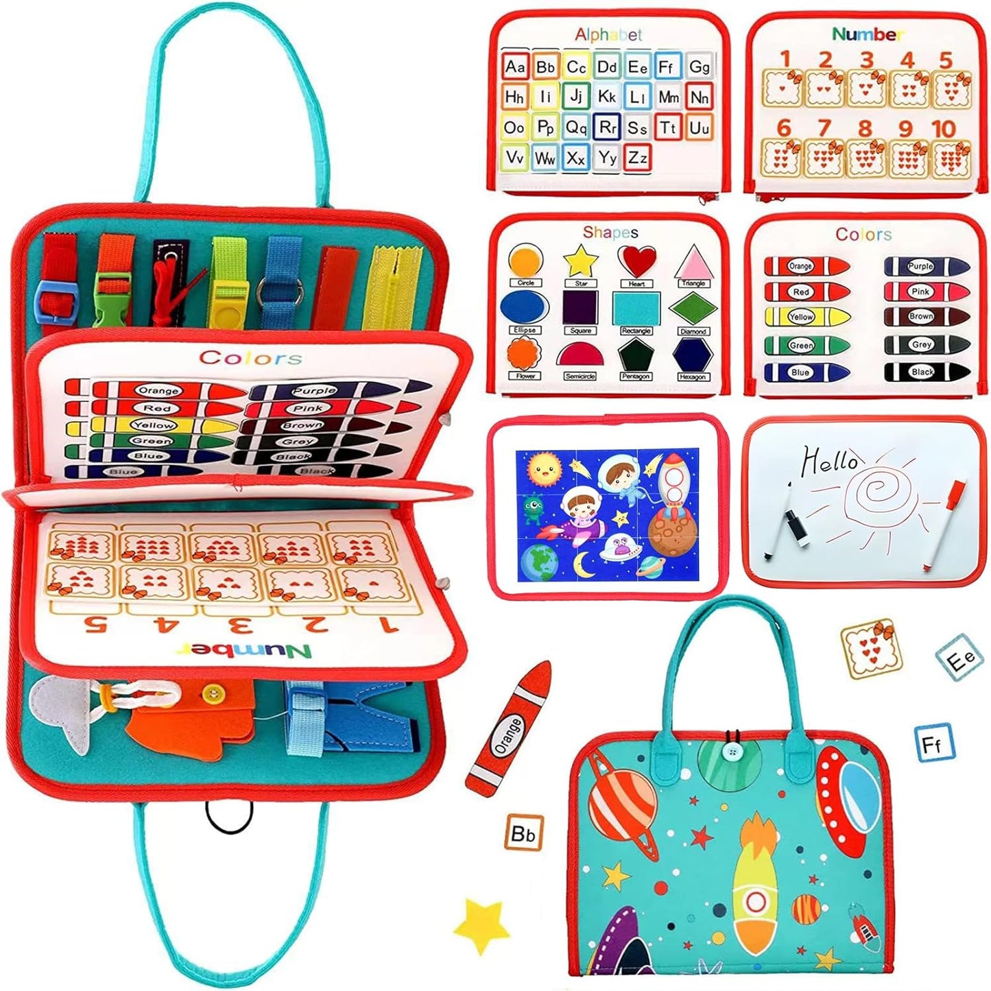 Busy Board for Toddlers 1-3 Sensory for 1+ Year Old Boys Montessori Learning Activity