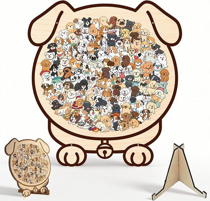 135-Piece Colored Cat Shaped Wooden Jigsaw Puzzle, Cats Shaped Wooden Puzzle