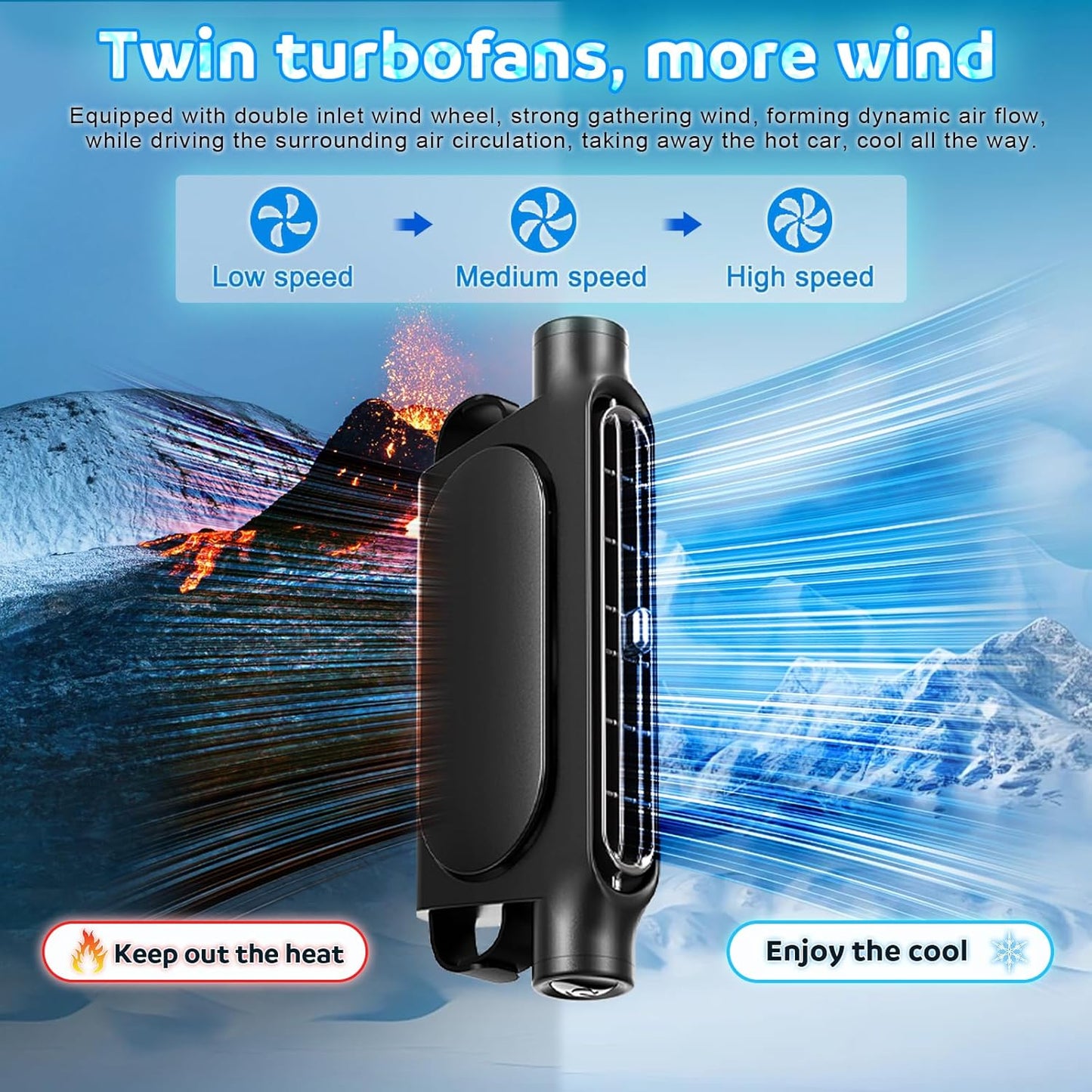 Mini Car Mounted Seat Back Cooling Fan 3 Speed for SUV RV Truck