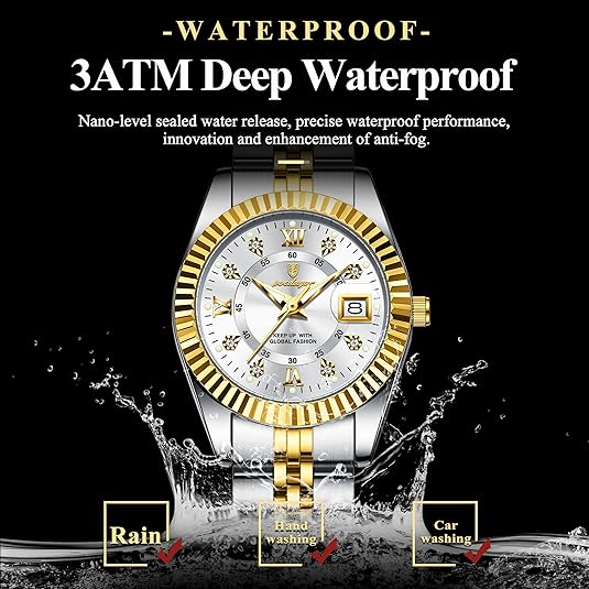 Luxury Watch for Woman Luminous Waterproof Date Stainless Steel Diamond Ladies Watch