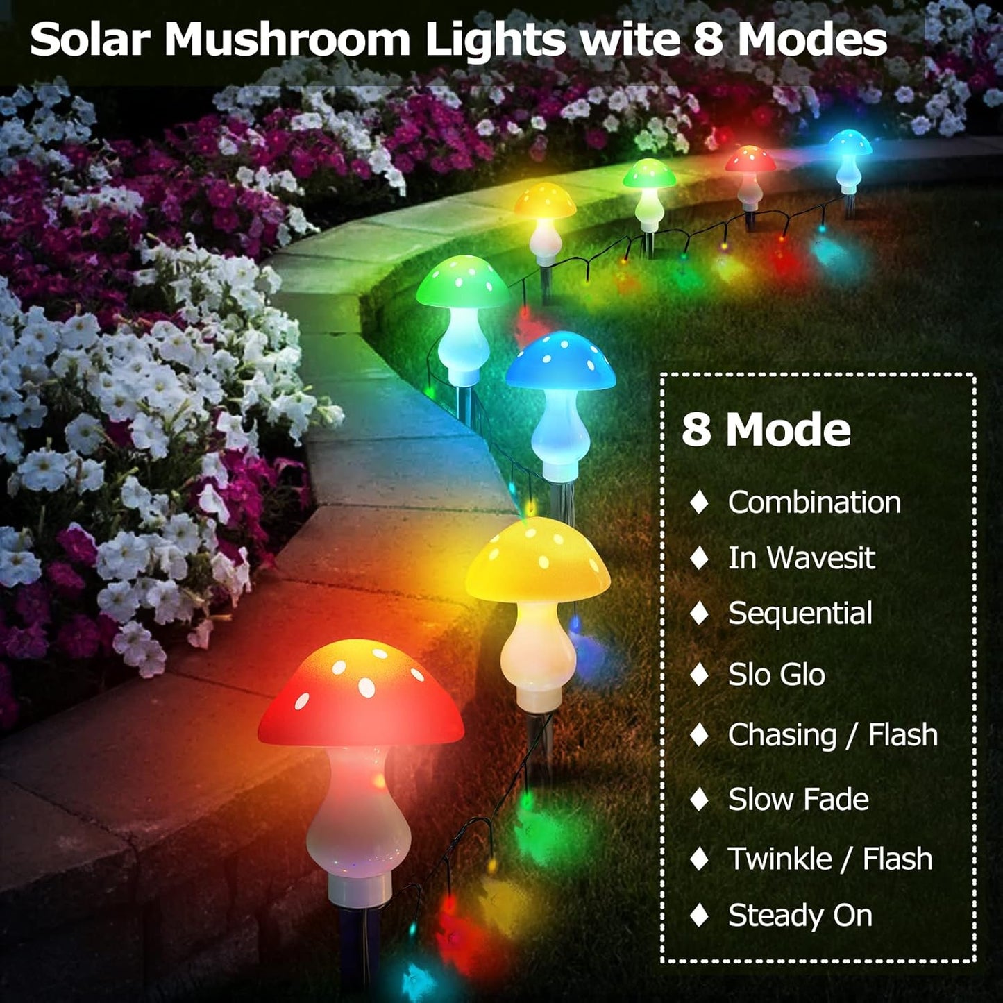 Outdoor Waterproof Solar-powered Mushroom-shaped Light for Courtyard Decoration