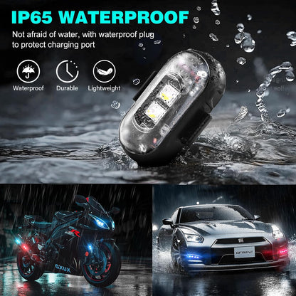 4PCS Wireless LED Strobe Lights with Remote Control