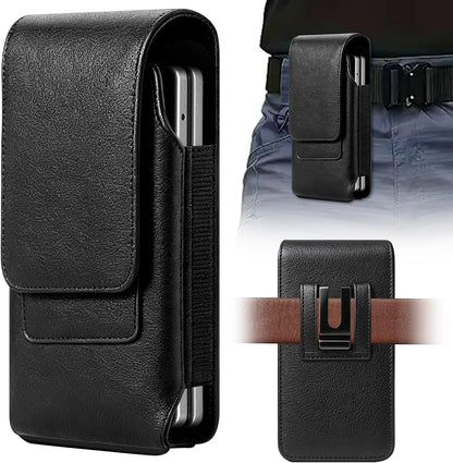 Men's Waist Phone Pouch with Card Slot, Magnetic Lock & Metal Belt Clip