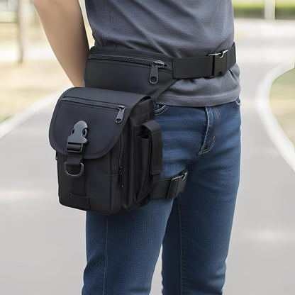 Drop Leg Bag– Waterproof Nylon Motorcycle Thigh Bag with Adjustable Strap & Zipper Pockets