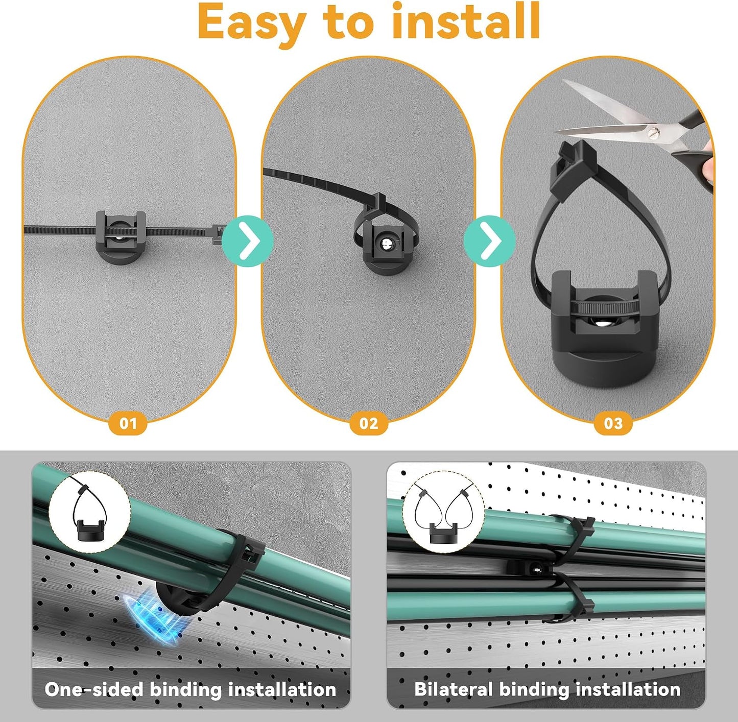 8Pcs Magnetic Zip Tie Mount Base Multipurpose Strong Magnetic Zip Tie Holder