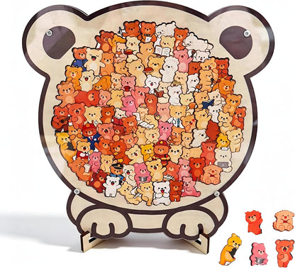 135-Piece Colored Cat Shaped Wooden Jigsaw Puzzle, Cats Shaped Wooden Puzzle