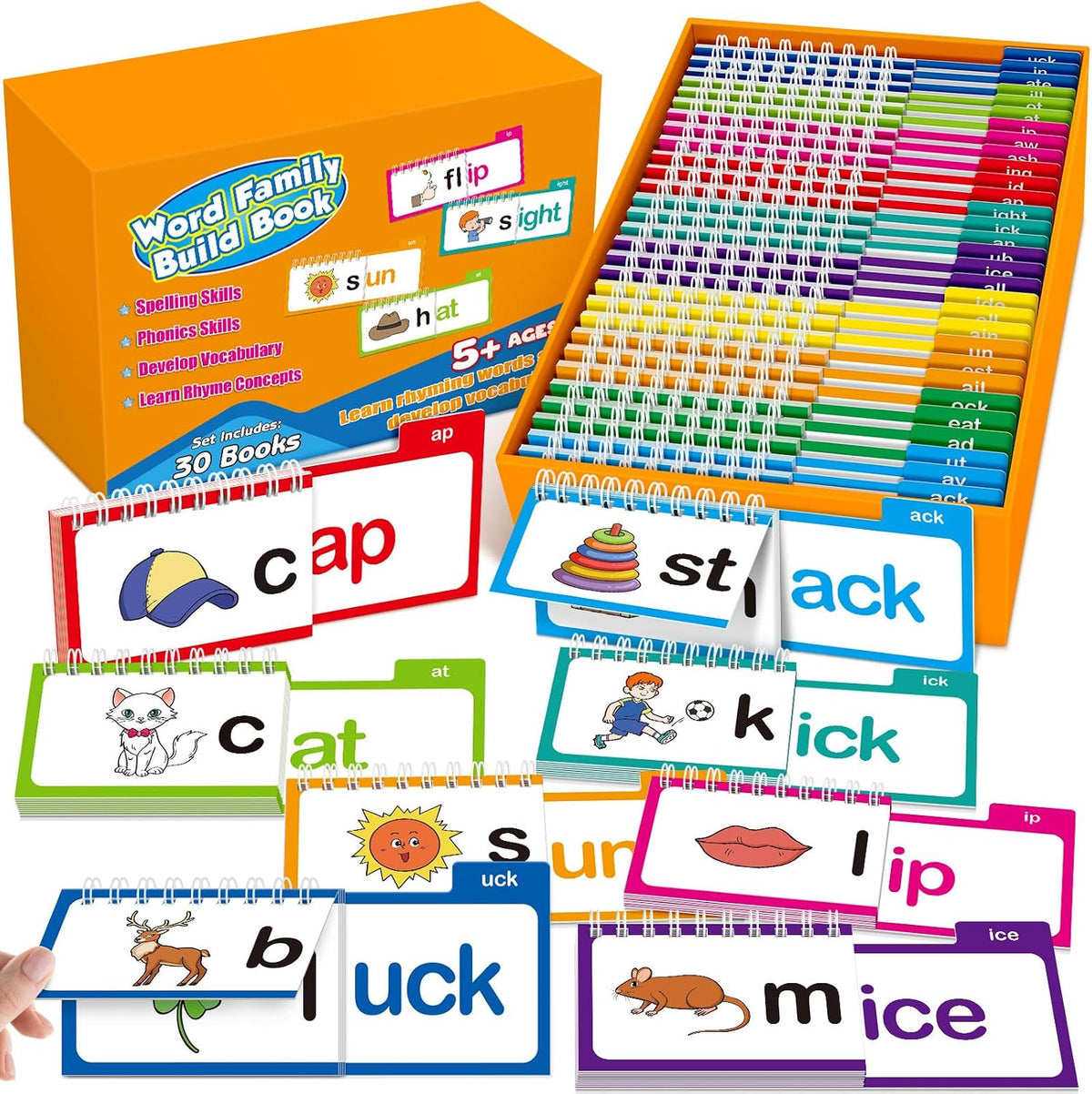 30 Pages Read and Rhyme Books, Phonics Flash Cards